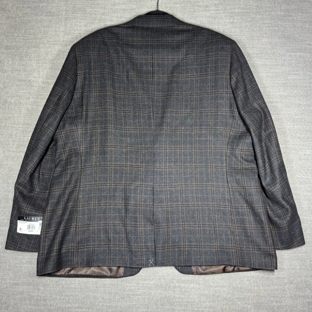 Lauren Ralph Lauren Mens 50R Ultraflex Lexington Plaid Sport Coat Dark Brown NWT